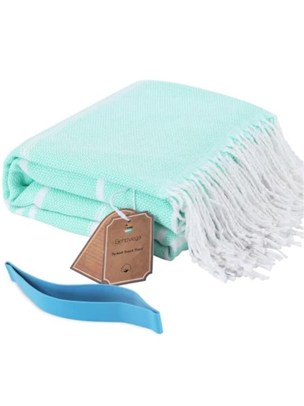 Oversized Turkish Beach Towel Sand Free Quick Dry Travel XL Aqua 72x36